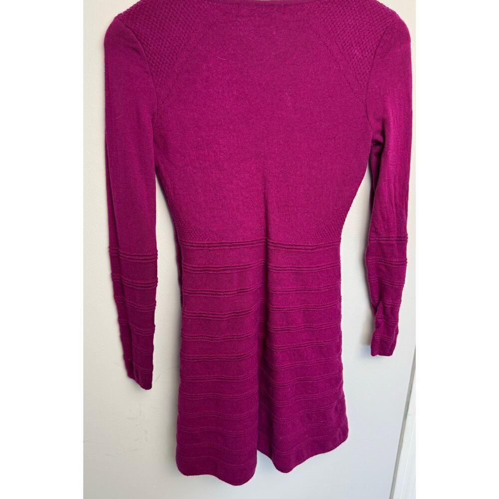 Krimson Klover Women M Fuchsia Pink Sweater Dress Merino Wool Long Sleeve Ribbed - Picture 7 of 10